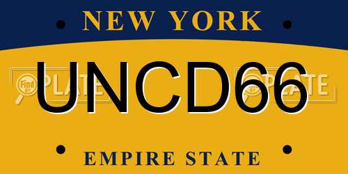 UNCD66 New York License Plate