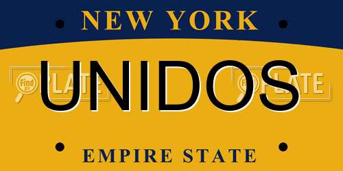 UNIDOS New York License Plate