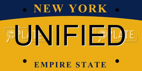 UNIFIED New York License Plate