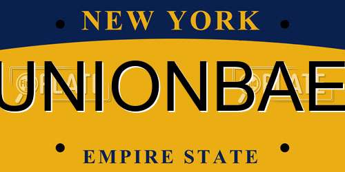 UNIONBAE New York License Plate