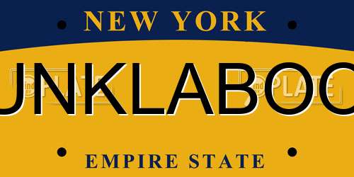 UNKLABOO New York License Plate