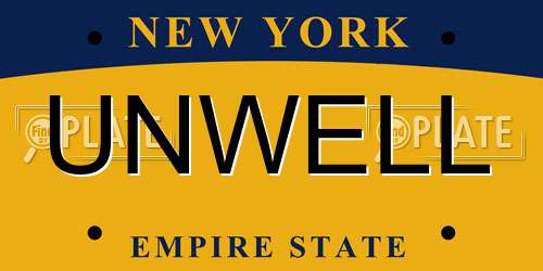 UNWELL New York License Plate