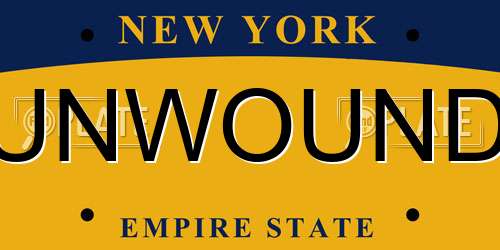 UNWOUND New York License Plate
