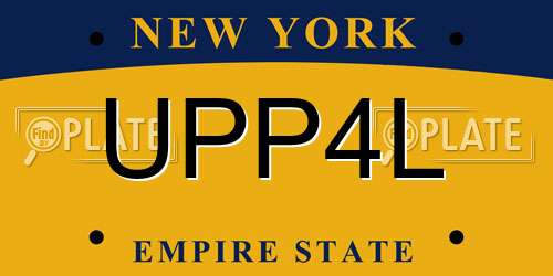 UPP4L New York License Plate