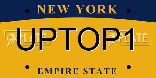 UPTOP1 New York License Plate