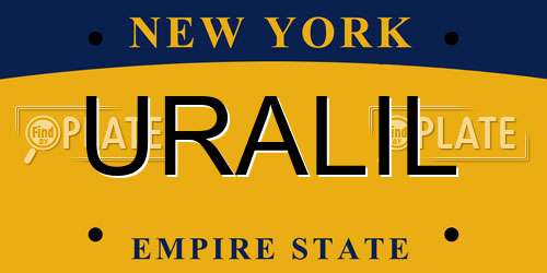 URALIL New York License Plate
