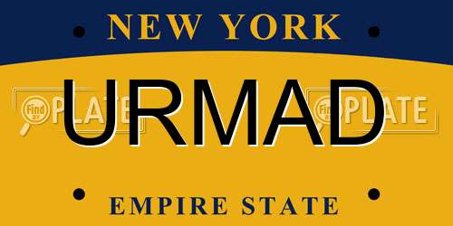 URMAD New York License Plate
