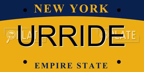 URRIDE New York License Plate