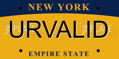 URVALID New York License Plate