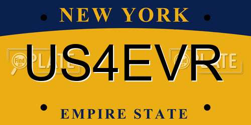 US4EVR New York License Plate
