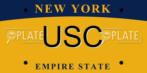USC New York License Plate