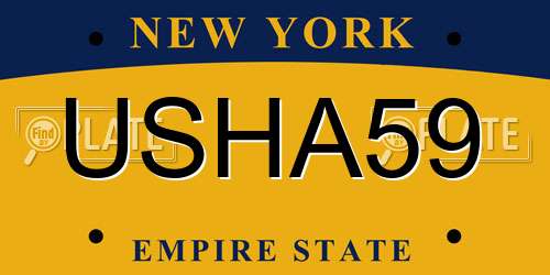 USHA59 New York License Plate