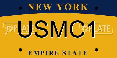USMC1 New York License Plate