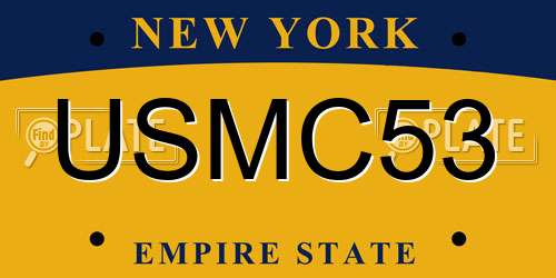 USMC53 New York License Plate