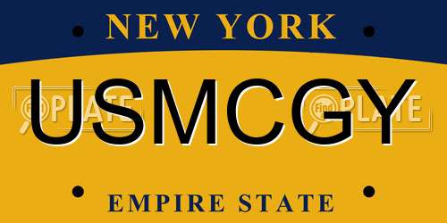 USMCGY New York License Plate