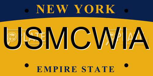 USMCWIA New York License Plate