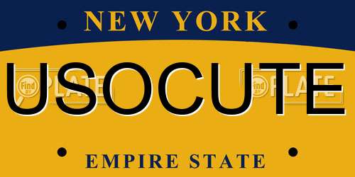 USOCUTE New York License Plate