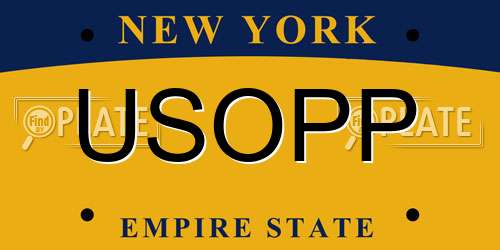 USOPP New York License Plate