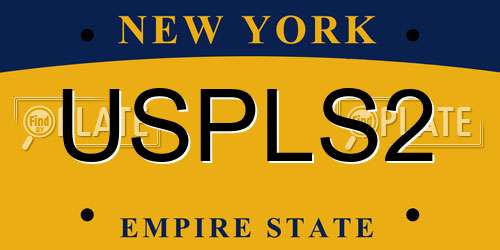 USPLS2 New York License Plate