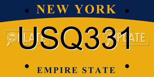 USQ331 New York License Plate