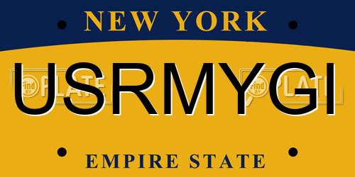USRMYGI New York License Plate