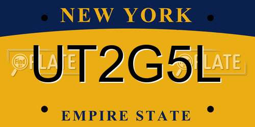 UT2G5L New York License Plate