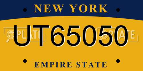 UT65050 New York License Plate