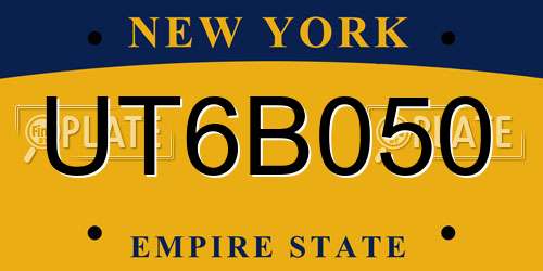 UT6B050 New York License Plate