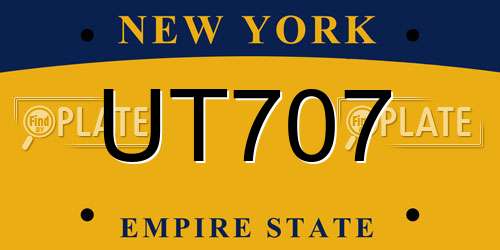 UT707 New York License Plate