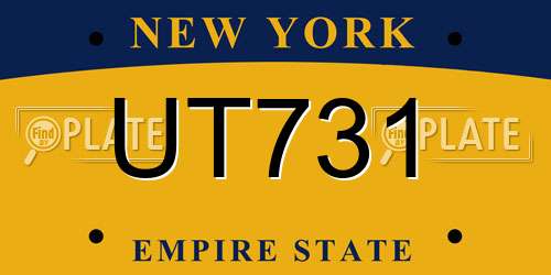 UT731 New York License Plate