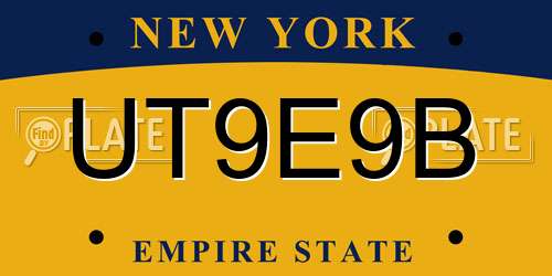 UT9E9B New York License Plate