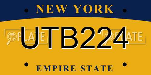 UTB224 New York License Plate