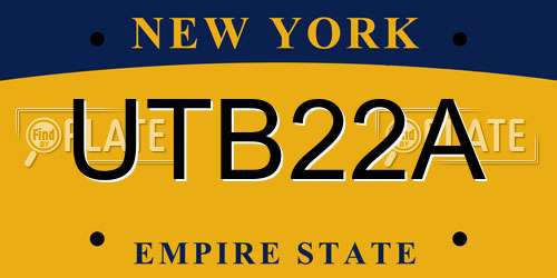 UTB22A New York License Plate