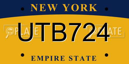 UTB724 New York License Plate