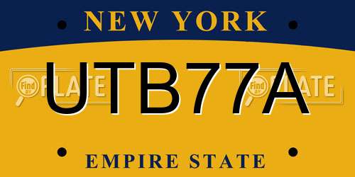 UTB77A New York License Plate