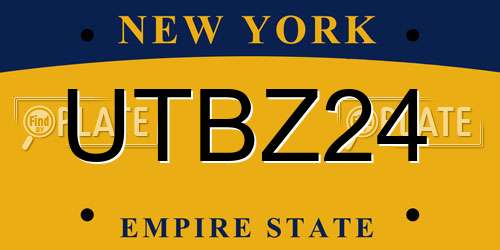 UTBZ24 New York License Plate