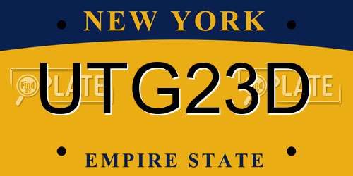 UTG23D New York License Plate