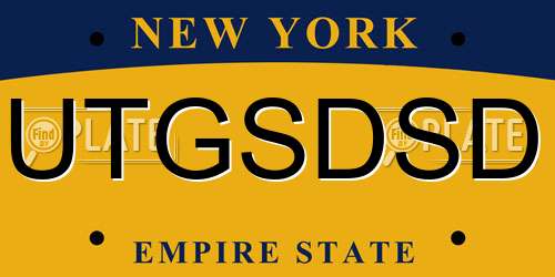 UTGSDSD New York License Plate