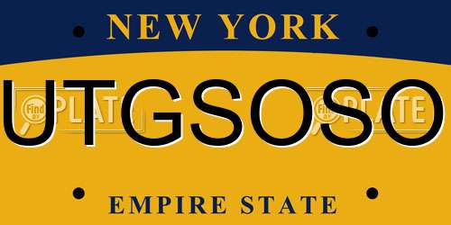 UTGSOSO New York License Plate