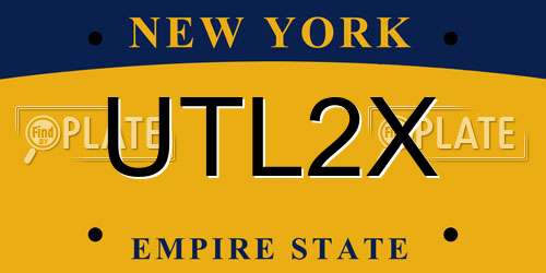 UTL2X New York License Plate