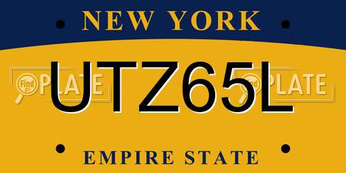 UTZ65L New York License Plate
