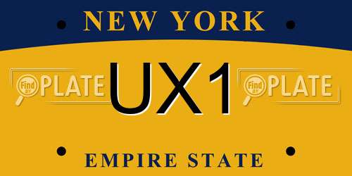 UX1 New York License Plate