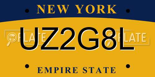 UZ2G8L New York License Plate