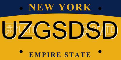UZGSDSD New York License Plate