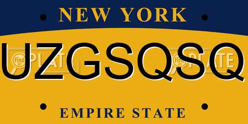UZGSQSQ New York License Plate