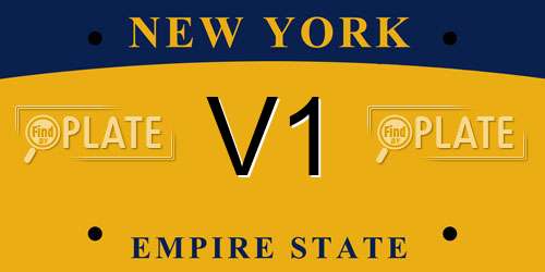 V1 New York License Plate