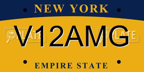 V12AMG New York License Plate