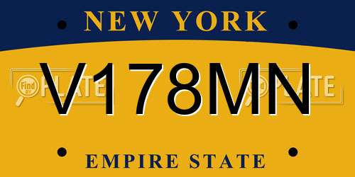 V178MN New York License Plate