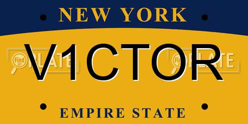 V1CTOR New York License Plate