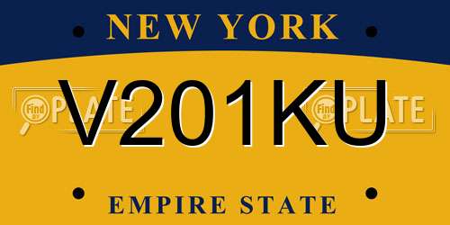 V201KU New York License Plate